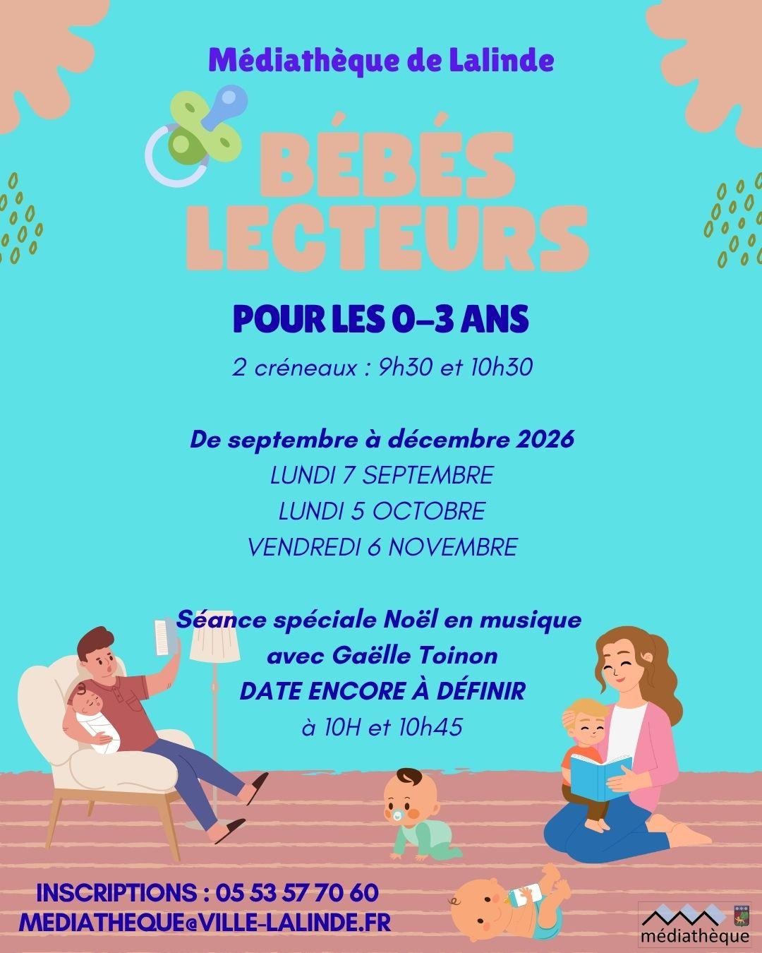 Affiche bebes lecteurs mediatheque octobre a decembre 2026